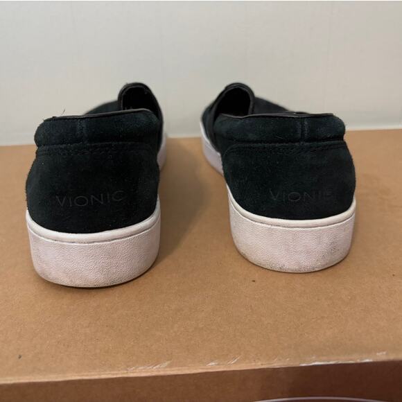 Vionic Perforated Black Leather Slip On Sneakers Size 9 - Picture 5 of 7